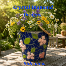 Load image into Gallery viewer, 1/2 Wall Flower Pot Planter Handmade Tiles & Glass Tiles Mosaic Planter F261