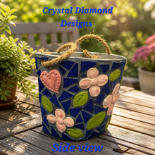 Load image into Gallery viewer, 1/2 Wall Flower Pot Planter Handmade Tiles & Glass Tiles Mosaic Planter F261