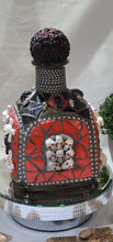 Load image into Gallery viewer, Black and Red Skull Mosaic Bottle - W221