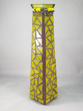 Load image into Gallery viewer, Tall Green Peace Glass Vase Mosaic Handmade VA113