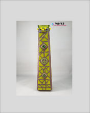 Load image into Gallery viewer, Tall Green Peace Glass Vase Mosaic Handmade VA113
