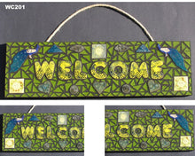 Load image into Gallery viewer, Peacock Welcome Mosaic Handmade House Sign - WC201
