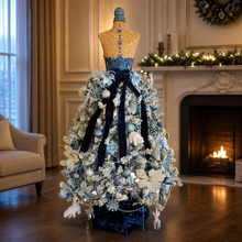 Load image into Gallery viewer, Mannequin Mosaic Sculpture handmade Christmas &amp; Roaring Twenties year round Sapphire Blue MA103
