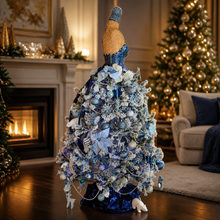 Load image into Gallery viewer, Mannequin Mosaic Sculpture handmade Christmas &amp; Roaring Twenties year round Sapphire Blue MA103
