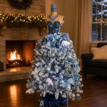 Load image into Gallery viewer, Mannequin Mosaic Sculpture handmade Christmas &amp; Roaring Twenties year round Sapphire Blue MA103
