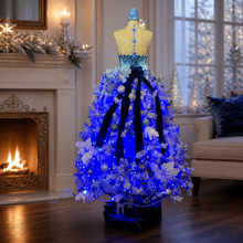 Load image into Gallery viewer, Mannequin Mosaic Sculpture handmade Christmas &amp; Roaring Twenties year round Sapphire Blue MA103
