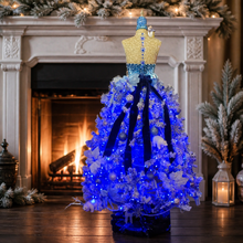 Load image into Gallery viewer, Mannequin Mosaic Sculpture handmade Christmas &amp; Roaring Twenties year round Sapphire Blue MA103
