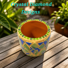 Load image into Gallery viewer, Flower Pot Planter Handmade Tiles , Jewelry &amp; Glass Tiles Mosaic Planter F259
