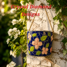 Load image into Gallery viewer, 1/2 Wall Flower Pot Planter Handmade Tiles &amp; Glass Tiles Mosaic Planter F261
