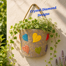 Load image into Gallery viewer, 1/2 Wall Flower Pot Planter Handmade Tiles &amp; Glass Tiles Mosaic Planter F262
