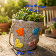 Load image into Gallery viewer, 1/2 Wall Flower Pot Planter Handmade Tiles &amp; Glass Tiles Mosaic Planter F262

