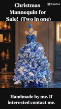 Load and play video in Gallery viewer, Mannequin Mosaic Sculpture handmade Christmas &amp; Roaring Twenties year round Sapphire Blue MA103
