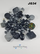 Load image into Gallery viewer, Black and Gray Beauties Assorted beads Mixed  JG34
