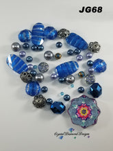 Load image into Gallery viewer, Midnight Blue Flower  _ Assorted beads Mixed JG68
