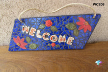 Load image into Gallery viewer, Flower Welcome Mosaic Handmade House Sign - WC208
