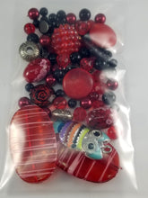 Load image into Gallery viewer, Red and Black Blast Assorted beads Mixed JG45
