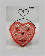 Load image into Gallery viewer, Red Heart with Wire Hanger Valentine Art Handmade PL112
