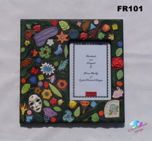 Load image into Gallery viewer, Flowered Picture Frame or Wall Mirror Handmade Mosaic FR101
