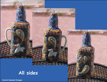 Load image into Gallery viewer, Mosaic Bottle with Paisley Designs Handmade Mosaic  W201
