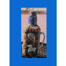 Load image into Gallery viewer, Mosaic Bottle with Paisley Designs Handmade Mosaic  W201
