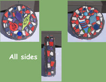Load image into Gallery viewer, Christmas Circle Mosaic Handmade Gazing Ball G219
